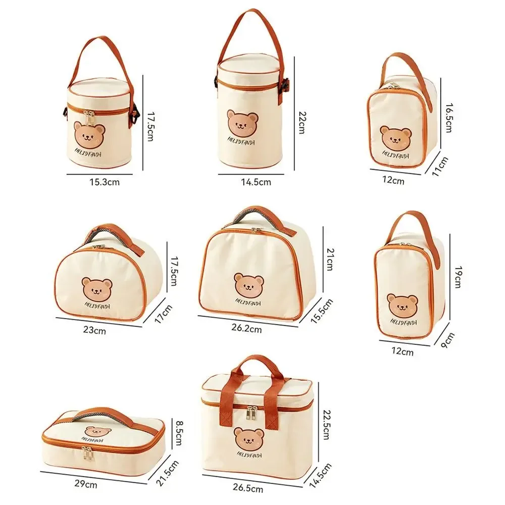 nouvelle sacoche isotherme portable grande capacité motif ours mignon, sac de transport alimentaire thermique, sac isotherme étanche pour étudiants et adultes