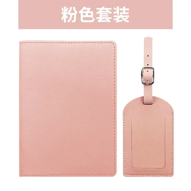couverture de passeport de voyage en pu, étiquettes de bagages, cadeau d'affaires pour fête de mariage, porte-billet, étui porte-passeport, ensemble d'accessoires de voyage
