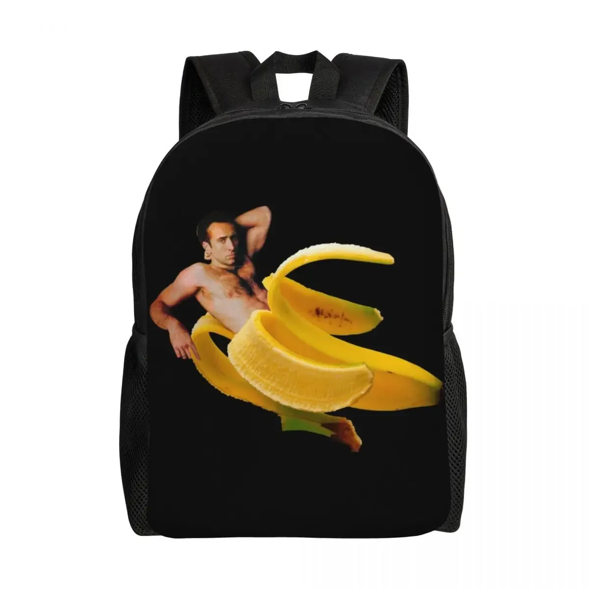 sac à dos personnalisé pour ordinateur portable nicolas cage meme, sac à livres de base pour femmes et hommes, sacs amusants pour étudiants