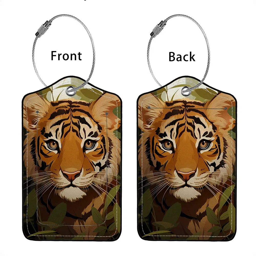 offre spéciale animaux mignons en cuir étiquette de bagage d'affaires étiquette d'adresse de valise étiquette de valise d'embarquement étiquette nom id adresse clip