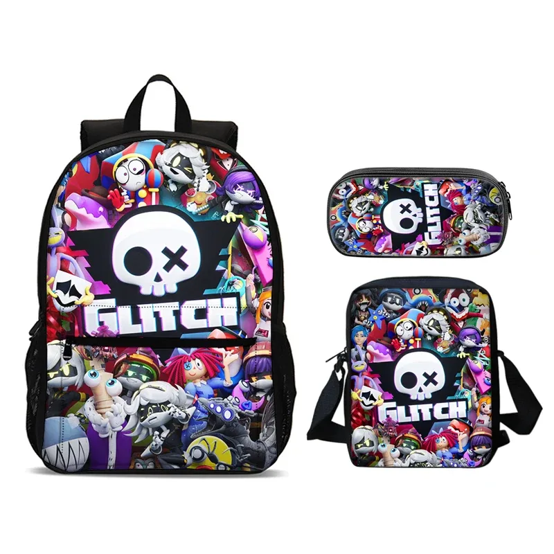 murder drones 3 pièces ensemble sac à dos 47 cm/18.5 pouces grande capacité sac à dos sac à bandoulière trousse à crayons sacs de livre pour garçons fille meilleur cadeau