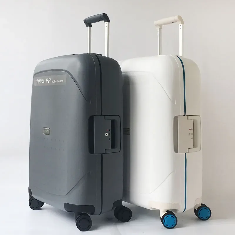 Valise à roulettes ultralégère, 100% PP, anti-grattage, bagage à roulettes, spinner, valise de voyage rigide, 20 po, 24 po, 28 po