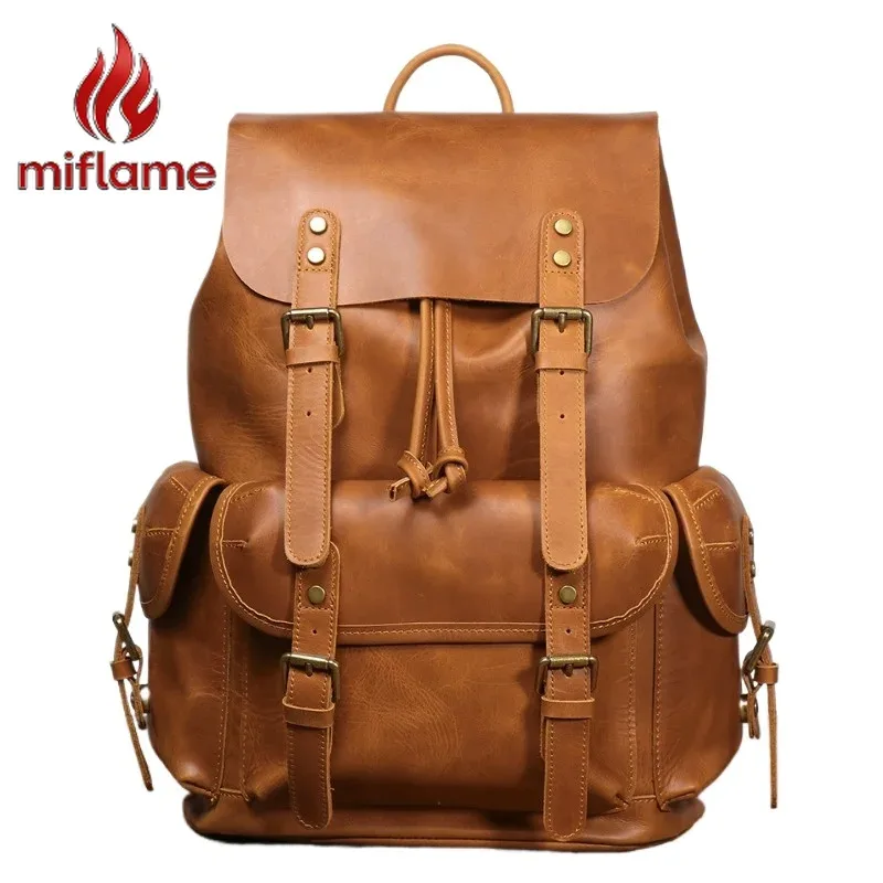 sac à dos vintage en cuir de vache véritable fait main pour homme, voyage, école, collège, décontracté, rétro, élégant, unique