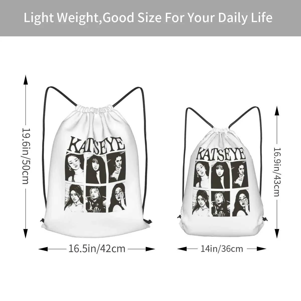 sacs à dos katseye eyekon kpop pour fans, sacs à cordon décontractés, sacs de sport, sacs à livres pour les voyages et l'école