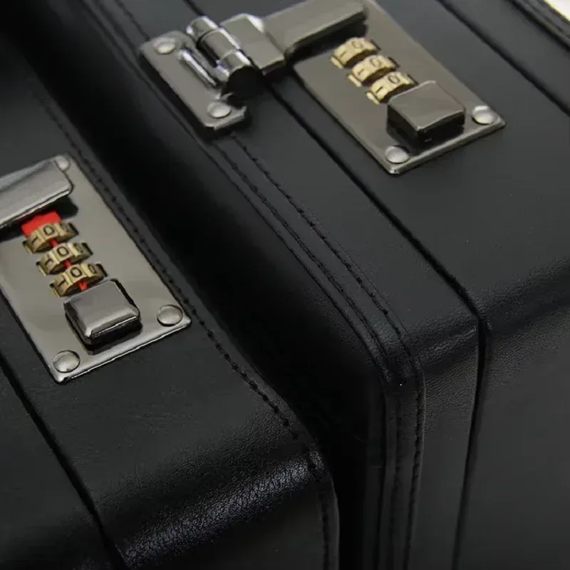 boîte à mot de passe multifonctionnelle, valise portable, sacoche pour ordinateur portable en cuir pour hommes d'affaires, sac messager, mallette 18'' 19''