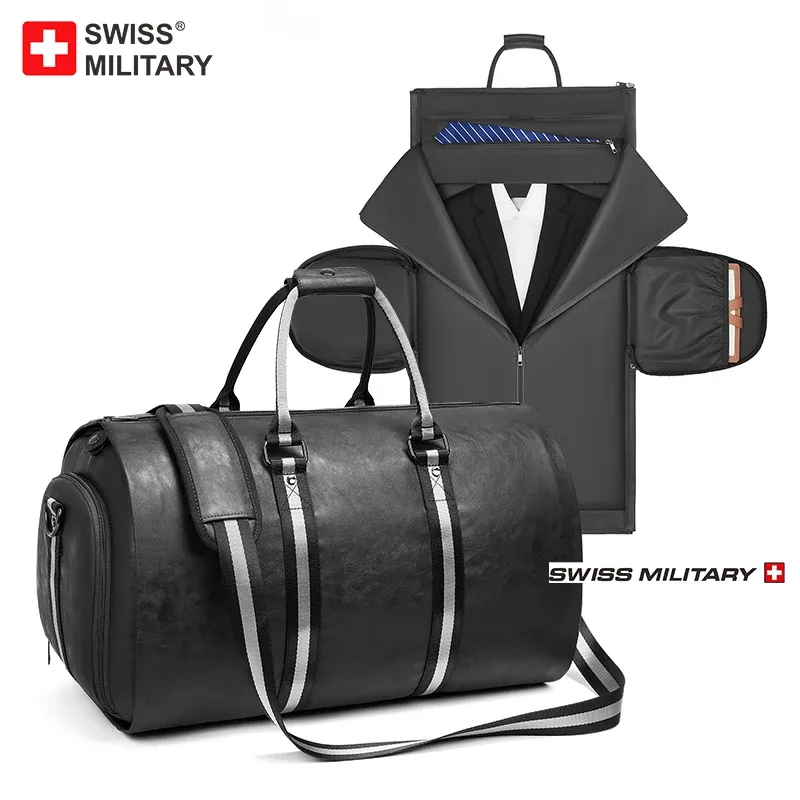 sac de voyage militaire suisse, sac en cuir de grande capacité, sac à bagages multifonctionnel, sac de voyage anti-hydrofuge