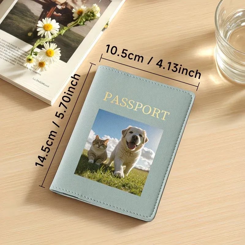 diy photo custom - porte-passeport personnalisé avec motif d'avion, portefeuille de voyage avec emplacement pour cartes - cadeau unique pour hommes et femmes