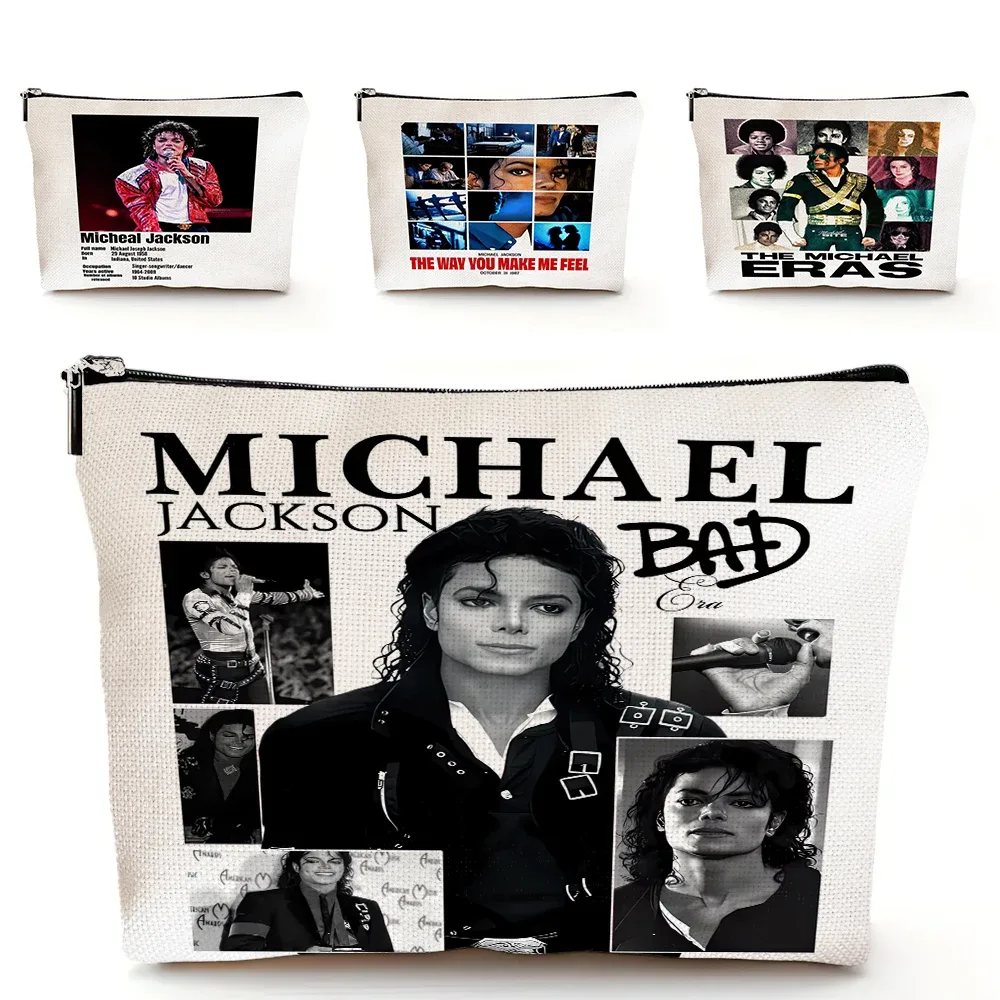sac à cosmétiques michael jackson, sacs de maquillage double imprimé super star, sac à main de mariage pour femmes, organisateur de voyage pour dames, portefeuille pour enfant