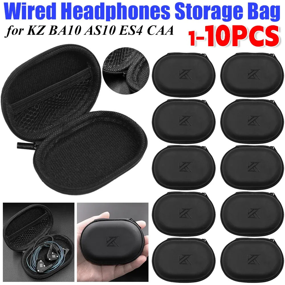 sac de rangement pour écouteurs filaires, 1 à 10 pièces, mallette de transport universelle pour écouteurs filaires, boîte de rangement en pu, sac organisateur pour kz ba10 as10 es4