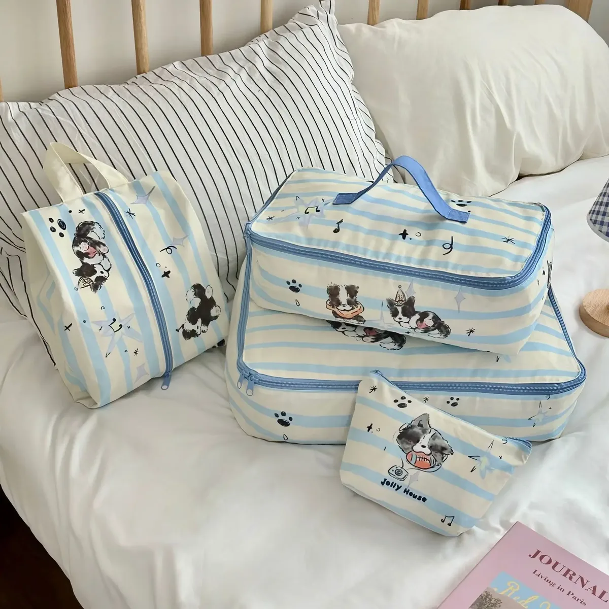 sacs de rangement de voyage pour femmes, dessin animé mignon, pour vêtements, sacs à main légers et portables pour dames, grande capacité, sac à cosmétiques de lavage pour filles
