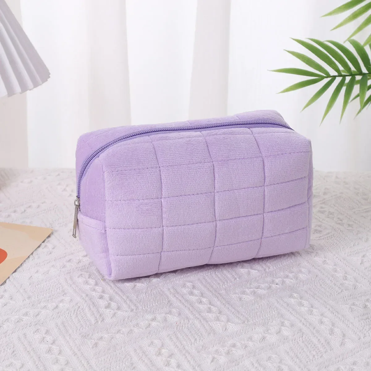 sac à cosmétiques en daim, grand sac de rangement, voyage, voyage d'affaires, sac de rangement de pochette de maquillage portable de grande valeur