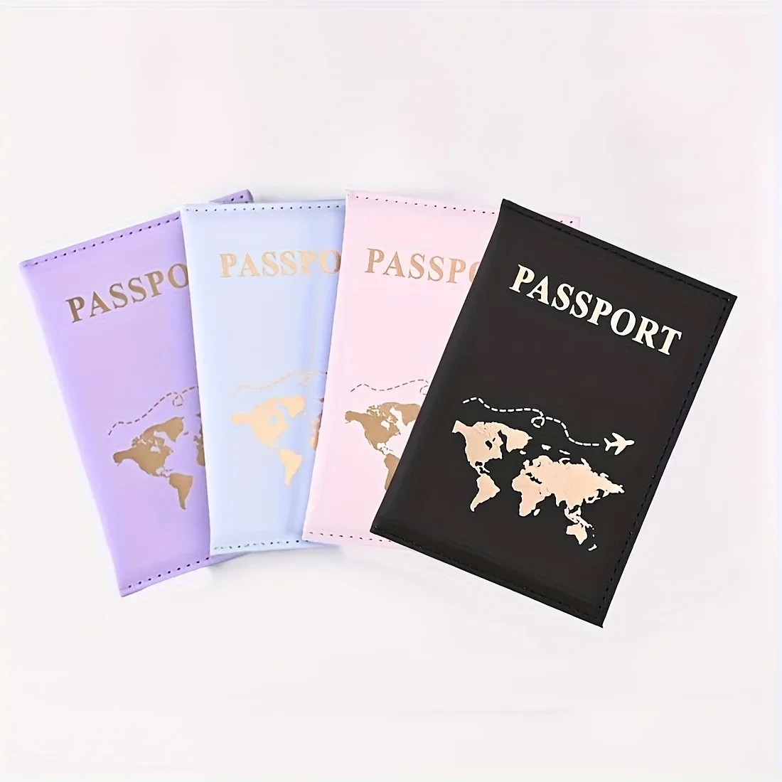 porte-passeport personnalisé - nom/texte personnalisé avec design carte du monde, organisateur de voyage à ouverture facile pour passeport
