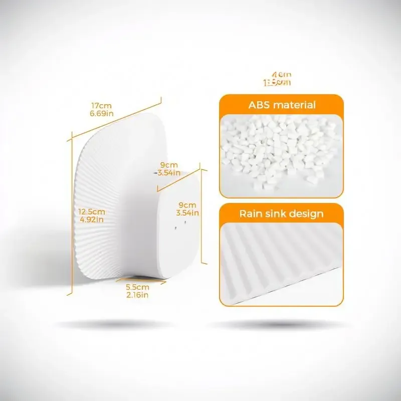 housse de protection blanche pour caméra de sécurité, en abs, résistante aux intempéries, pour eufy s340, protection contre la pluie et le soleil