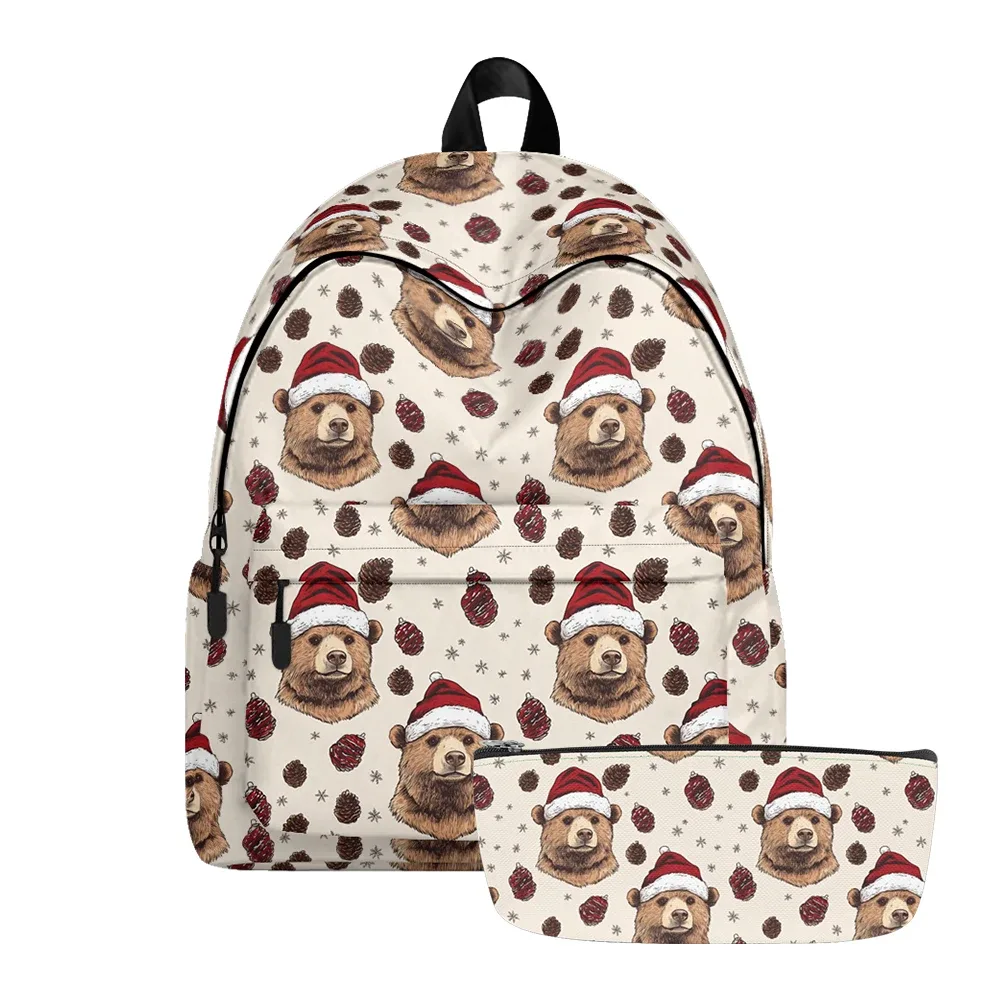 sac à dos imprimé chats de dessin animé mignon, sacs à crayons, bretelles réglables, sac d'école léger et durable, sac de jour de voyage pour adolescents, ensembles