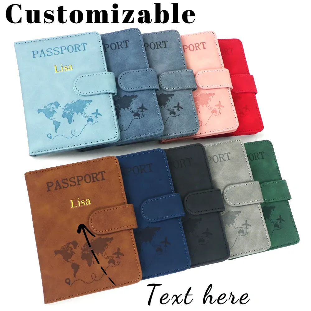 Étui de transport multifonctionnel personnalisé en PU avec fermeture magnétique RFID pour passeport, carte SIM, carte, billet, organiseur de documents