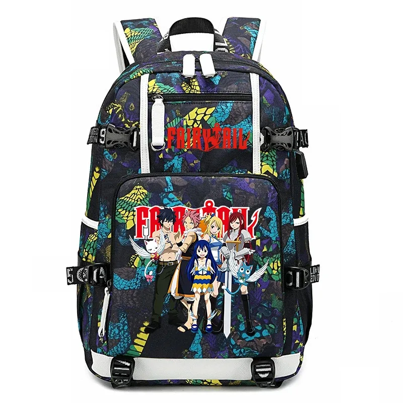 sac à dos d'école imprimé fairy tail anime, grande capacité, sac à livres pour adolescents et enfants, sac à dos de voyage décontracté