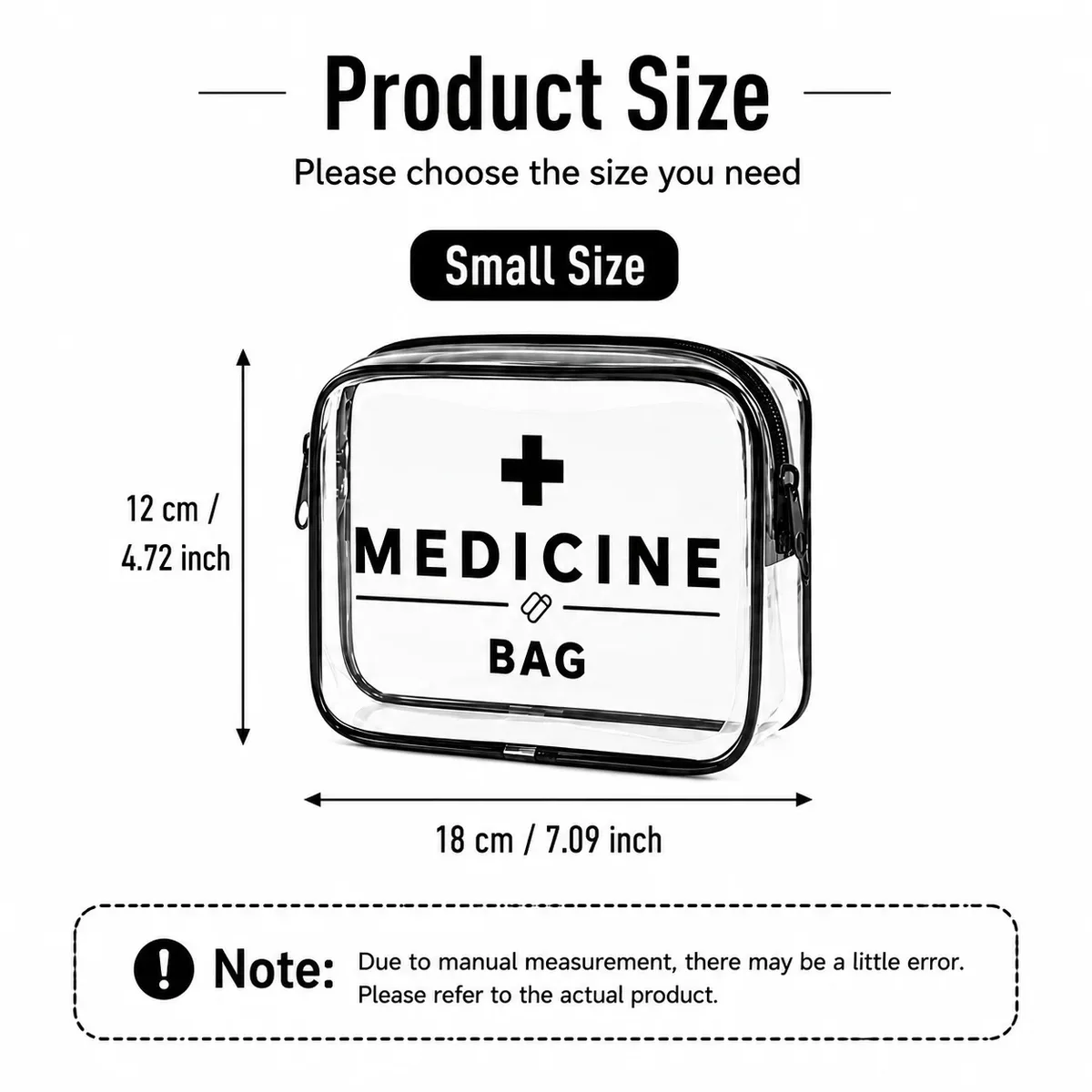 sac à médicaments transparent portable, organisateur de premiers secours transparent, grande capacité, étui de rangement à fermeture éclair pour les voyages et les urgences à domicile.