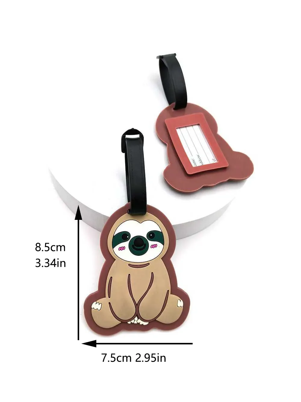 étiquette de bagage en forme d'animal mignon, 1 pièce, étiquette d'aéroport, prévention des pertes essentielles de voyage, étiquette suspendue unisexe