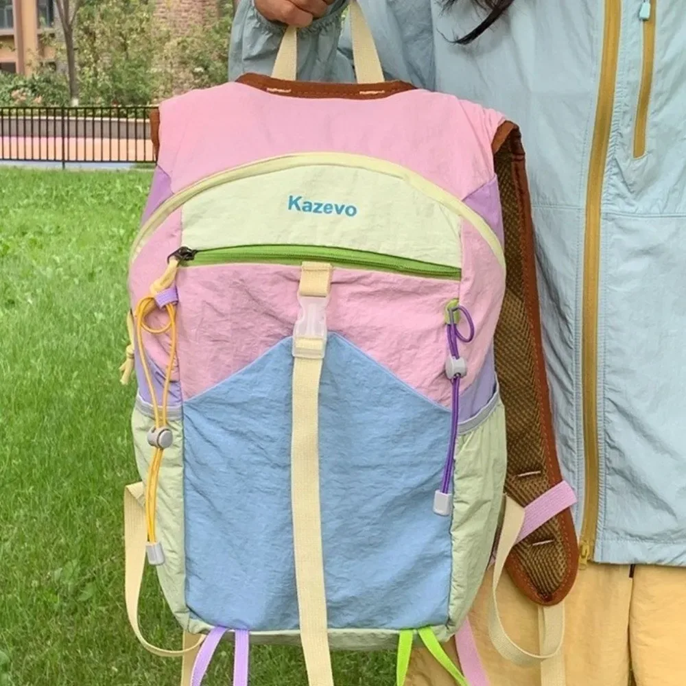 sac à dos de voyage en nylon multicolore, sac à dos de voyage multifonctionnel, sangle fixe, anti-rayures, sac à dos d'extérieur, cadeau