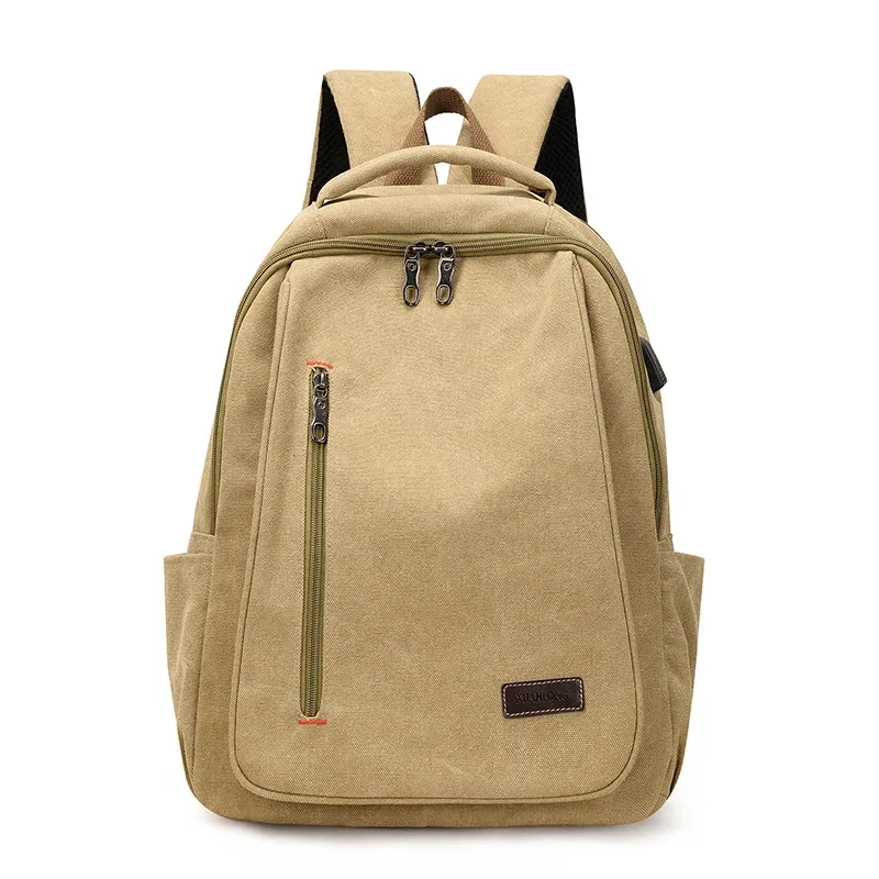 sac à dos en toile pour homme, simple et décontracté, unisexe, pour les voyages, sac d'école, grande capacité, sac à dos pour ordinateur portable