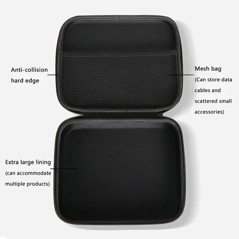 boîte de rangement rigide eva multi-tailles, sac de voyage à fermeture éclair, sac d'outils d'extérieur antichoc pour écouteurs, mallette de rangement, accessoires, sacs de maquillage