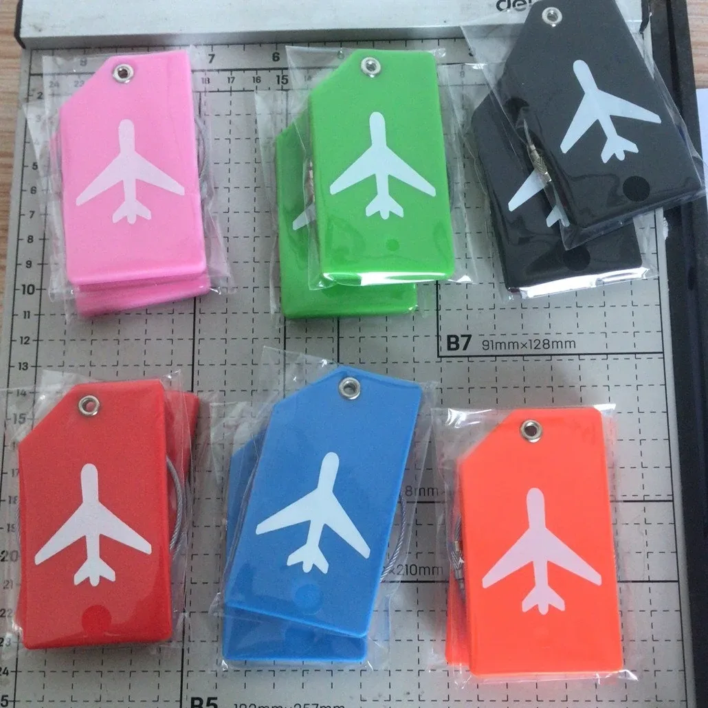 1 étiquette de bagage en silicone, couleur unie, tendance, porte-nom et adresse pour valise, accessoires de voyage