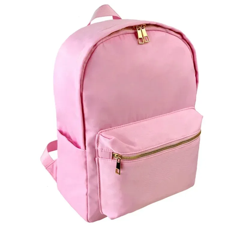 sac à dos en nylon imperméable grande capacité style simple, sac d'école décontracté, pochette de rangement pour les voyages et les activités de plein air