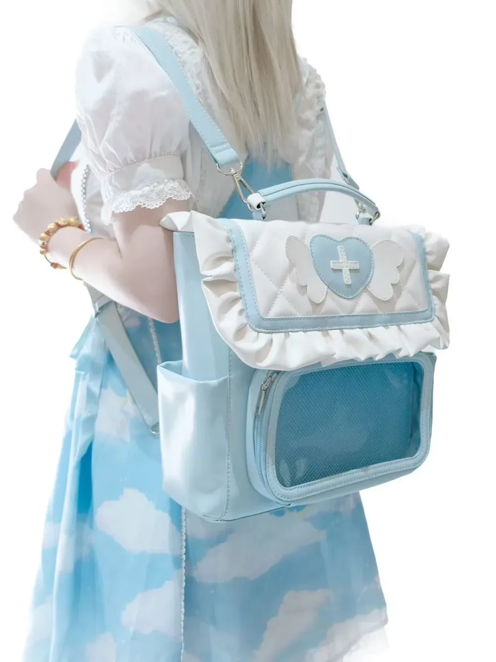 transparent ita mochilas mujer original carré mochila hit couleur design sac multi-fonction sac à dos doux cool sacs pour femme