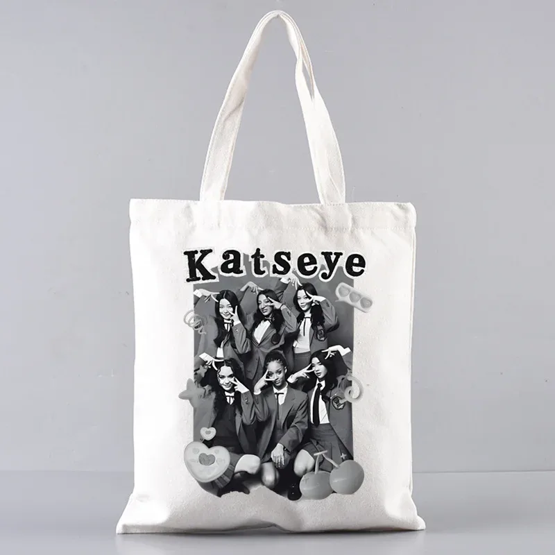 katseye sacs à main mode sac à main toile sac fourre-tout dames sac à bandoulière décontracté sacs à provisions réutilisables
