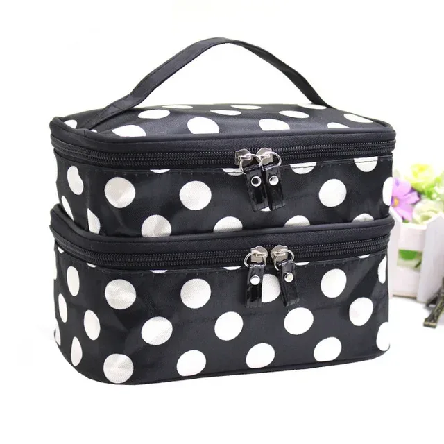 trousse de maquillage de grande capacité, sac à cosmétiques à double fermeture éclair pour femmes, pochette de bain, organisateur de produits de toilette de voyage, rangement étanche, cas de maquillage