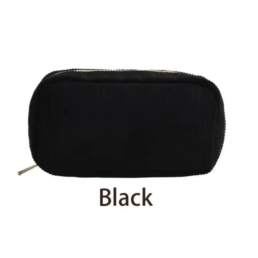 pochette de maquillage personnalisée en velours côtelé, avec nom personnalisé, grande capacité, trousse de toilette de voyage, cadeau pour demoiselle d'honneur, organiseur de rangement