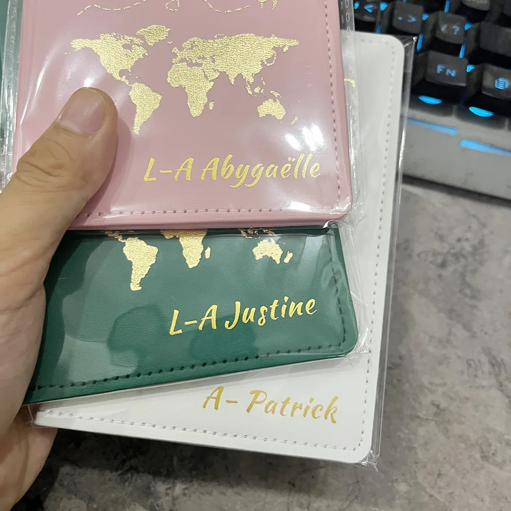 protege passport personalisé prenom avec étiquettes à bagages, couverture passeport personnalisé carte de l'ue, étui mignon, portefeuille de voyage, accessoires de voyage