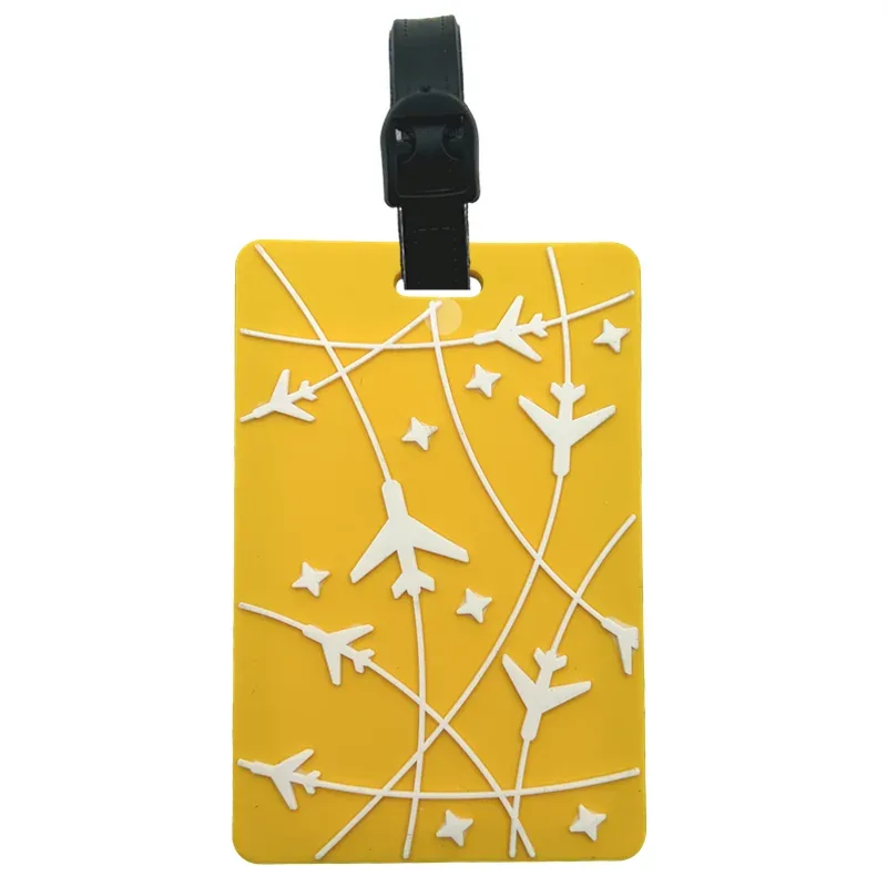 nouvelle étiquette de bagage en pvc en forme d'avion, porte-nom et d'identification, accessoires de voyage