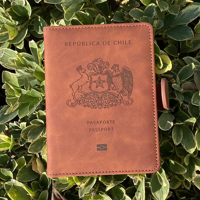 porte-passeport chilien, portefeuille de voyage, étuis en pu, fentes pour cartes multiples
