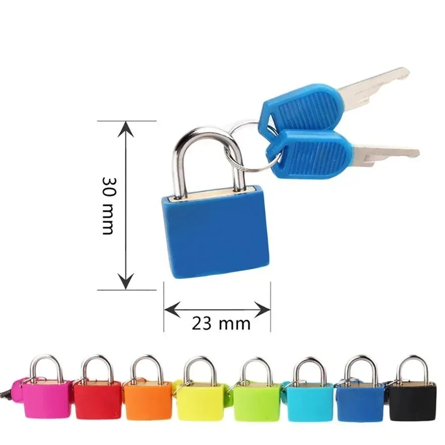 mini cadenas coloré à noyau en cuivre avec clé pour bagages, valises, sacs à dos, agendas, tiroirs, armoires, casiers de rangement – petit cadenas de sécurité