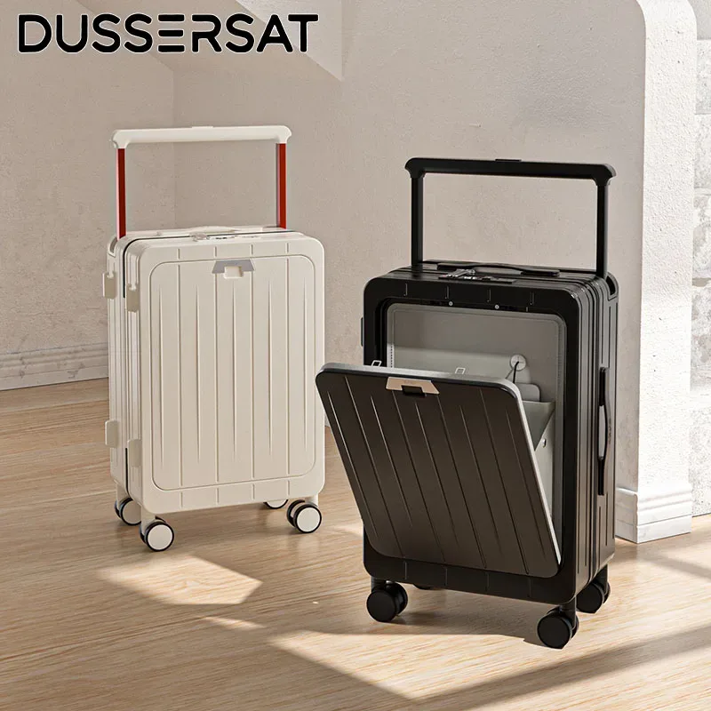 2025 nouveau porte-bagages renforcé pc valise ouverte avant 20 24 pouces voyage d'affaires grand embarquement 