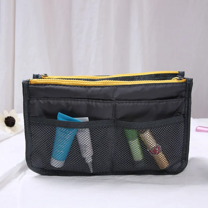 sacs à cosmétiques en nylon pour femmes, fourre-tout à double fermeture éclair, sac de maquillage, sac de rangement de produits de toilette, organisateur de maquillage de voyage en plein air pour filles