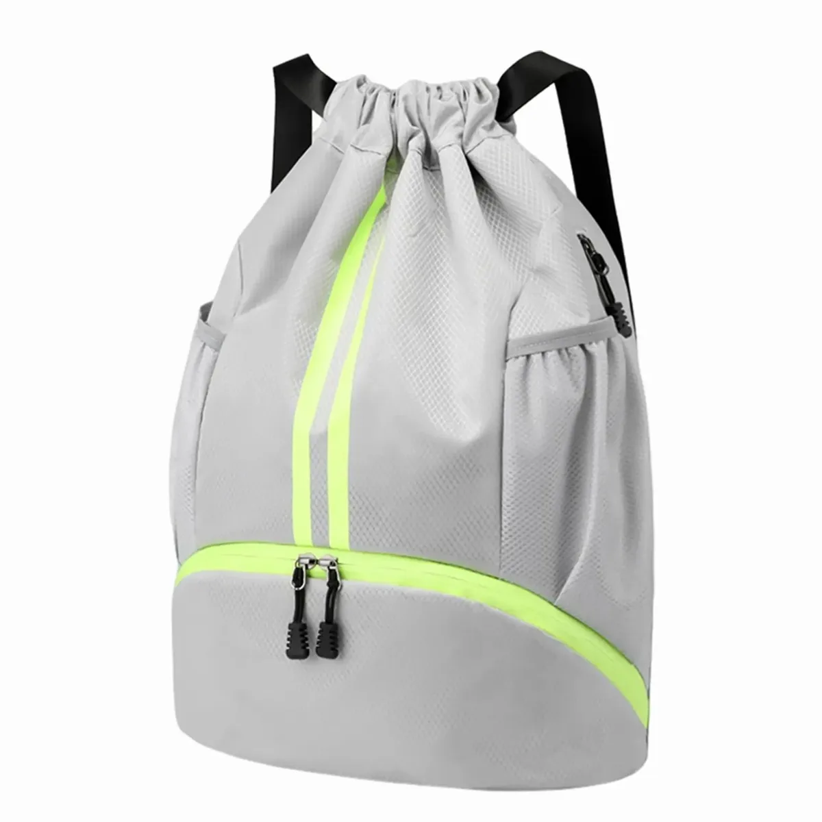 sac de sport à cordon avec compartiment à chaussures, grand sac de gym pour le basketball et la natation, avec séparation sec/humide