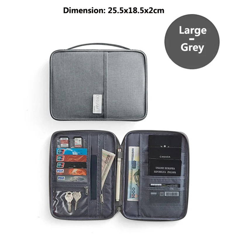 porte-passeport étanche, sac de voyage portable, organisateur de passeport multifonctionnel, mallette de documents, sac de rangement pour femmes et hommes