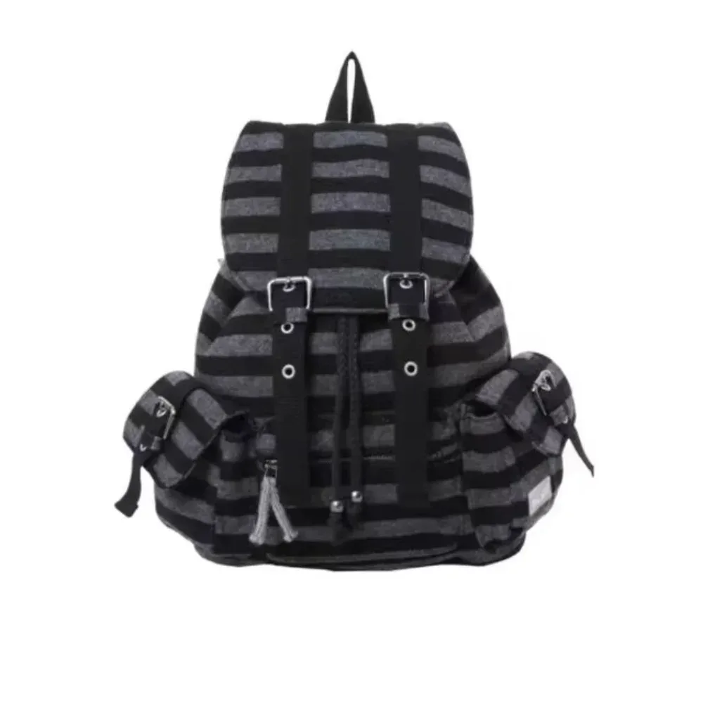 sacs à dos décontractés de style coréen unisexe, sacs à livres à rayures plates, sacs fourre-tout souples, conception de grande capacité, proximité, wstring