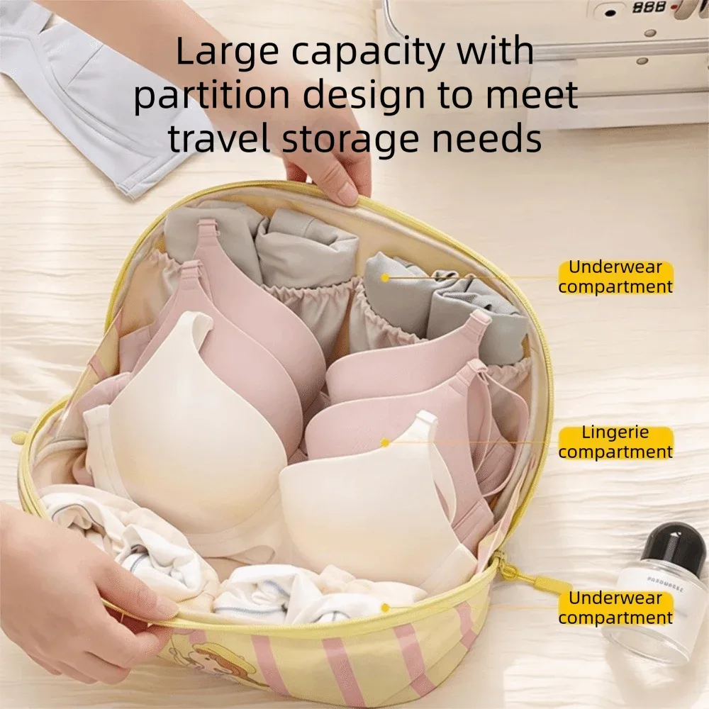 sac de rangement grande capacité pour sous-vêtements, sac de voyage pratique et étanche, sac de tri de vêtements léger au design dopamine