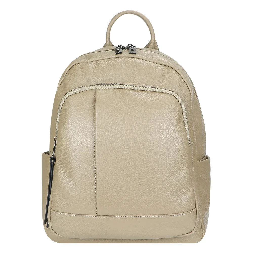 sac à dos décontracté en cuir de vache véritable pour femme, sac de voyage en cuir véritable, fourre-tout multifonctionnel pour femme, sac initié