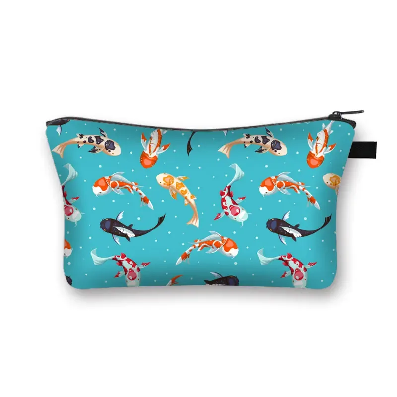 trousse à cosmétiques japonaise koi fish crane pour femmes, trousse de maquillage harajuku, sac de beauté pour filles, trousse de toilette cosmétique hip hop, dragon asiatique