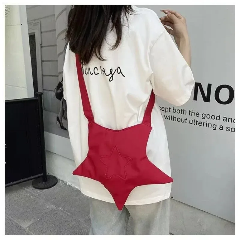 sac fourre-tout en forme d'étoile pour femmes, sac à bandoulière décontracté et mignon en polyester doux, sac à main esthétique streetwear harajuku multi-usage