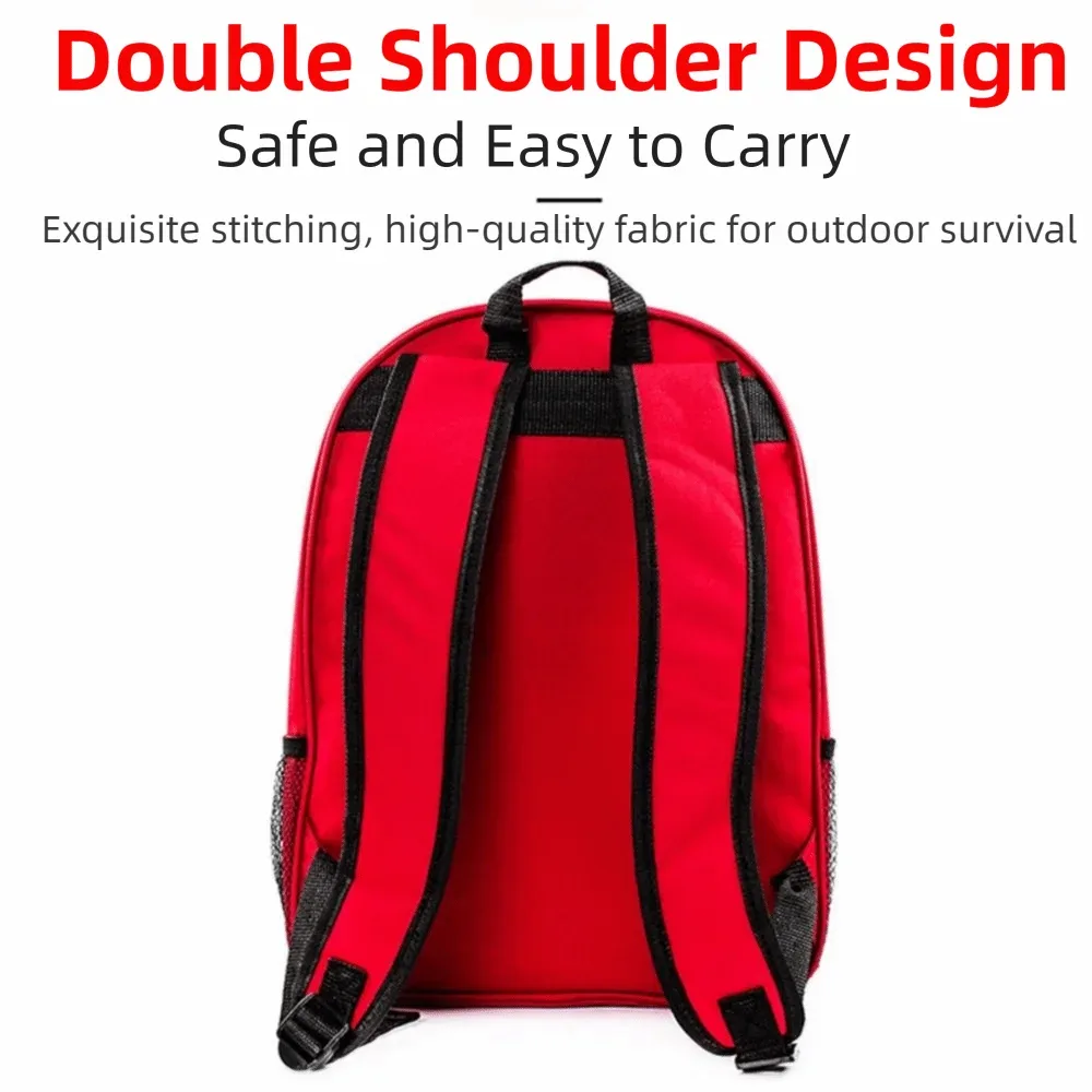 sac à dos médical d'urgence vide, anti-rayures, rouge, sacs de sauvetage d'extérieur, sacs de traumatologie imperméables en nylon pour premiers intervenants