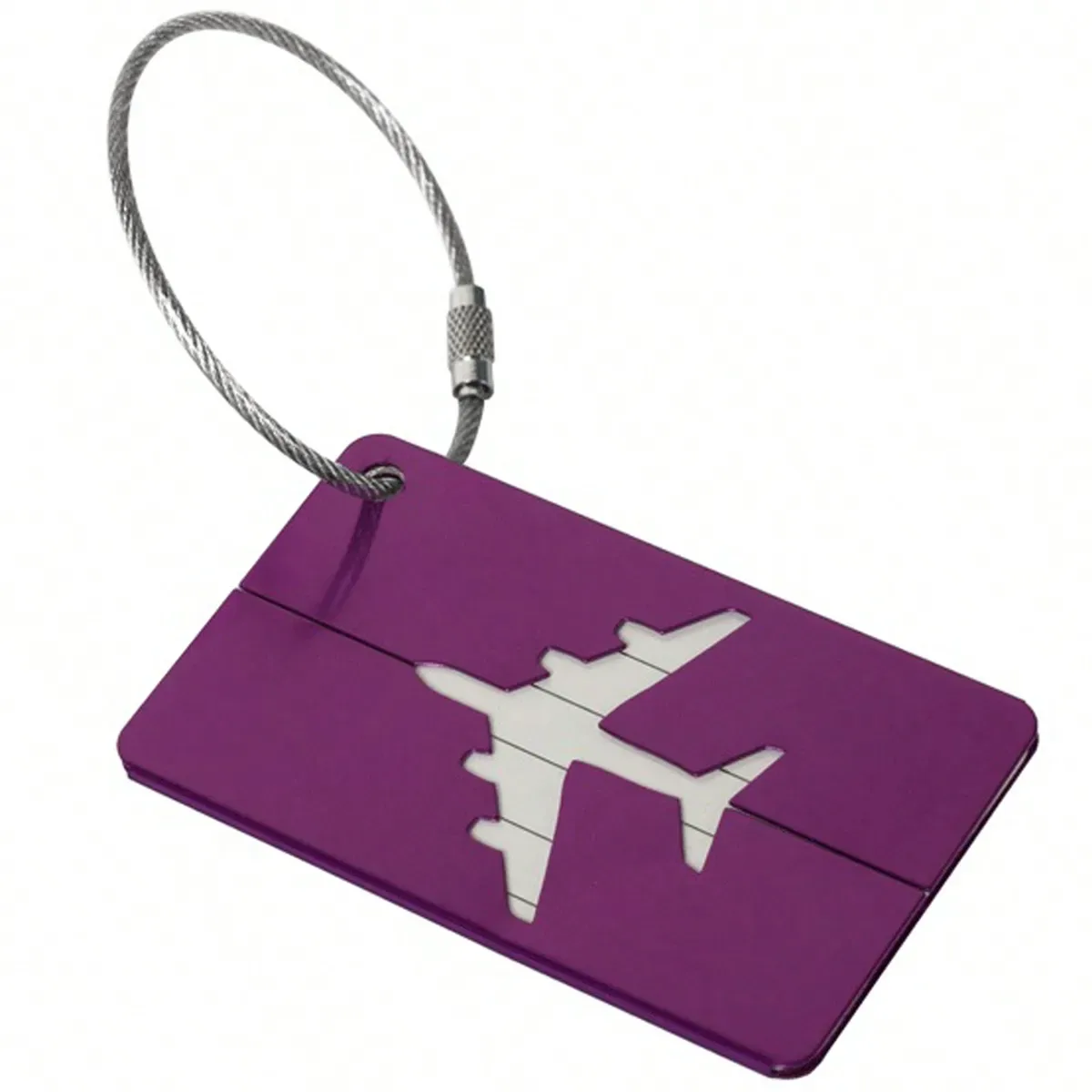 étiquette à bagages plate en alliage d'aluminium, étiquette créative avec nom et carte d'identité, accessoires de voyage pour adultes