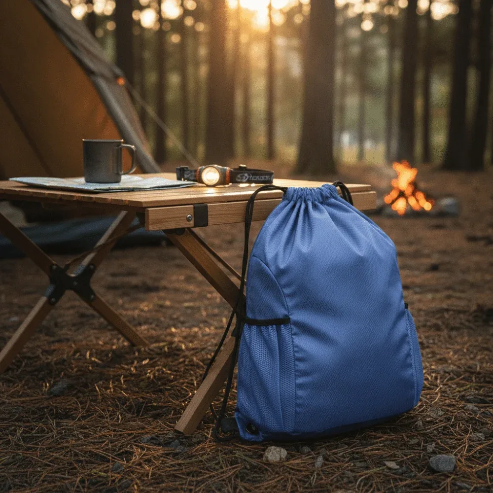 Sac à dos léger de haute qualité avec cordon de serrage, imperméable, couleur unie, sac de sport, résistant à l'usure, sac de fitness pour l'extérieur