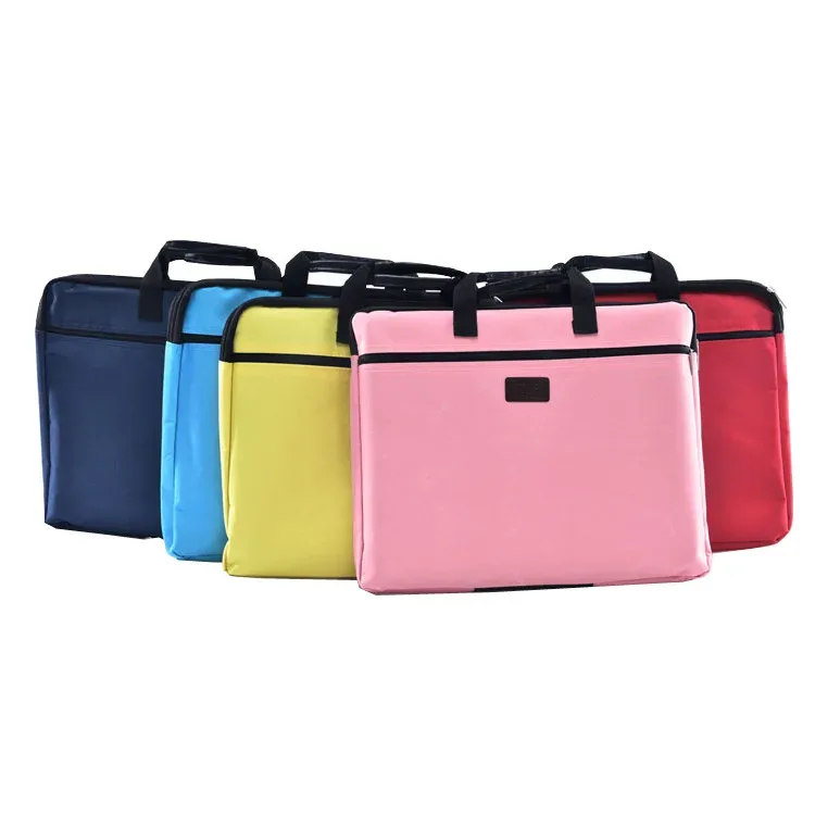 sac à documents portable en toile a4, sac de bureau à fermeture éclair, grande capacité, sac à main pour hommes et femmes, sac multi-couches pour documents, mallette de réunion