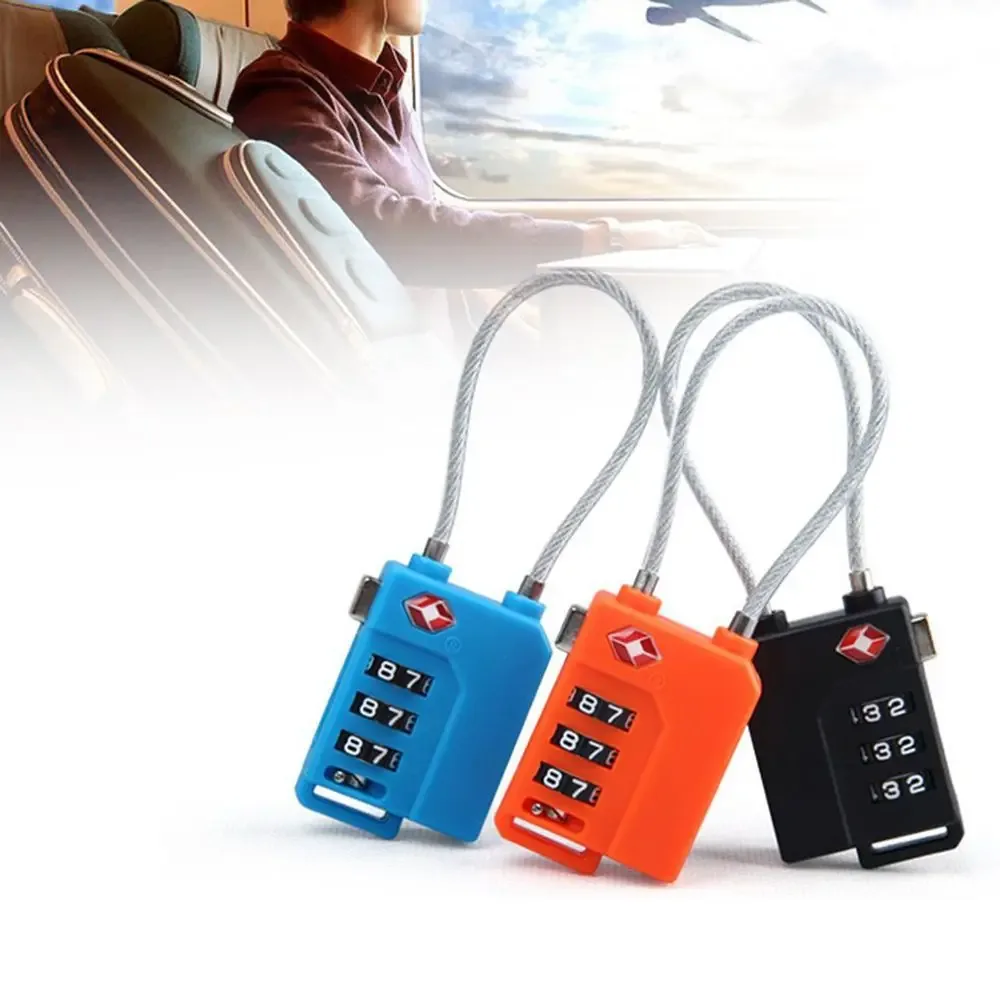 cadenas portable de haute sécurité, petit cadenas à code douanier, cadenas douanier tsa, cadenas intelligent à combinaison avec câble en acier