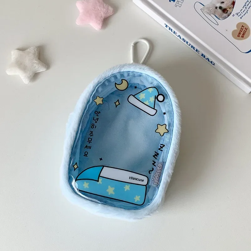 sac de rangement pour poupées en peluche de 10 cm, pochette suspendue pour figurines k-pop de dessin animé, sac de transport pour poupées, sac ita, pendentifs de sac à dos transparents en pvc pour étudiants
